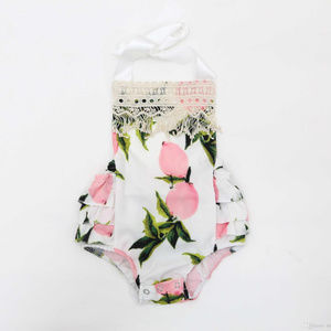 Baby Girl Halter Romper With Headband.